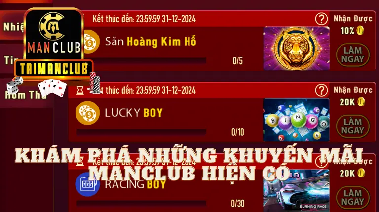Khám phá những khuyến mãi MANCLUB hiện có