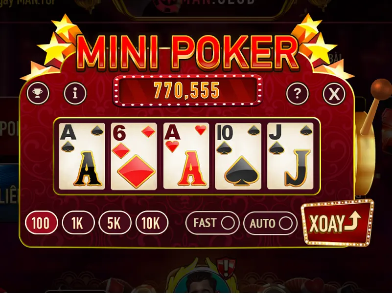 Mini poker Manclub – Bật mí cách quay mini poker cực kỳ đơn giản – dễ hiểu